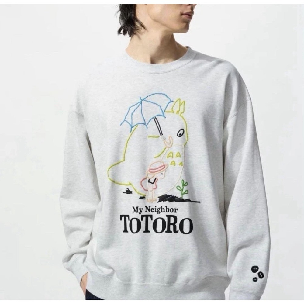 UNIQLO x Studio Ghibli My Neighbor Totoro Gray Sweatshirt Small Limited UT NWT